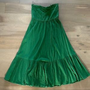 Aerie green strapless midi dress